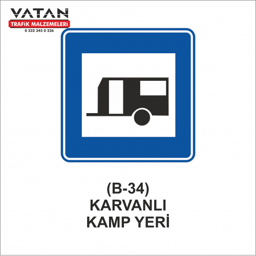 B-34 KARAVANLI KAMP YERİ LEVHASI