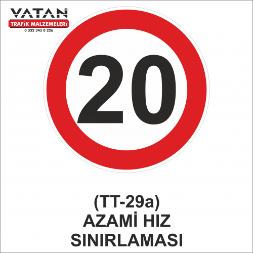 TT-29a AZAMİ HIZ SINIRLAMASI 20