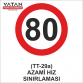 TT-29a AZAMİ HIZ SINIRLAMASI 80