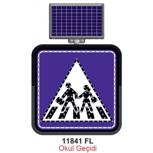 Solar Flaşörlü Tek Yönde Uyarı Levhası 62